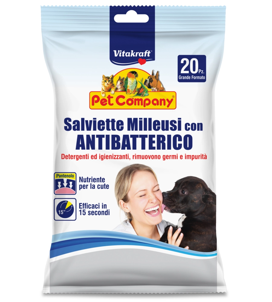 SALVIETTE MILLEUSI CON ANTIBATTERICO - 20 PEZZI